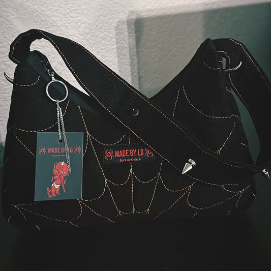 Spider Web Studded Handbag